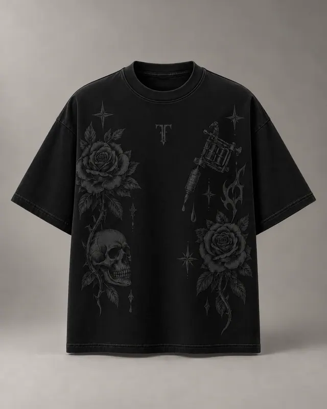 FLASH TEE in Black / Tonal, front