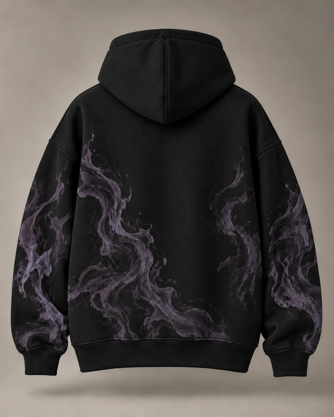 FLOW HOODIE in Black / Smoked Purple, back