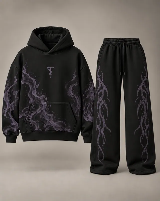 FLOW SET in Black / Smoked Purple, front