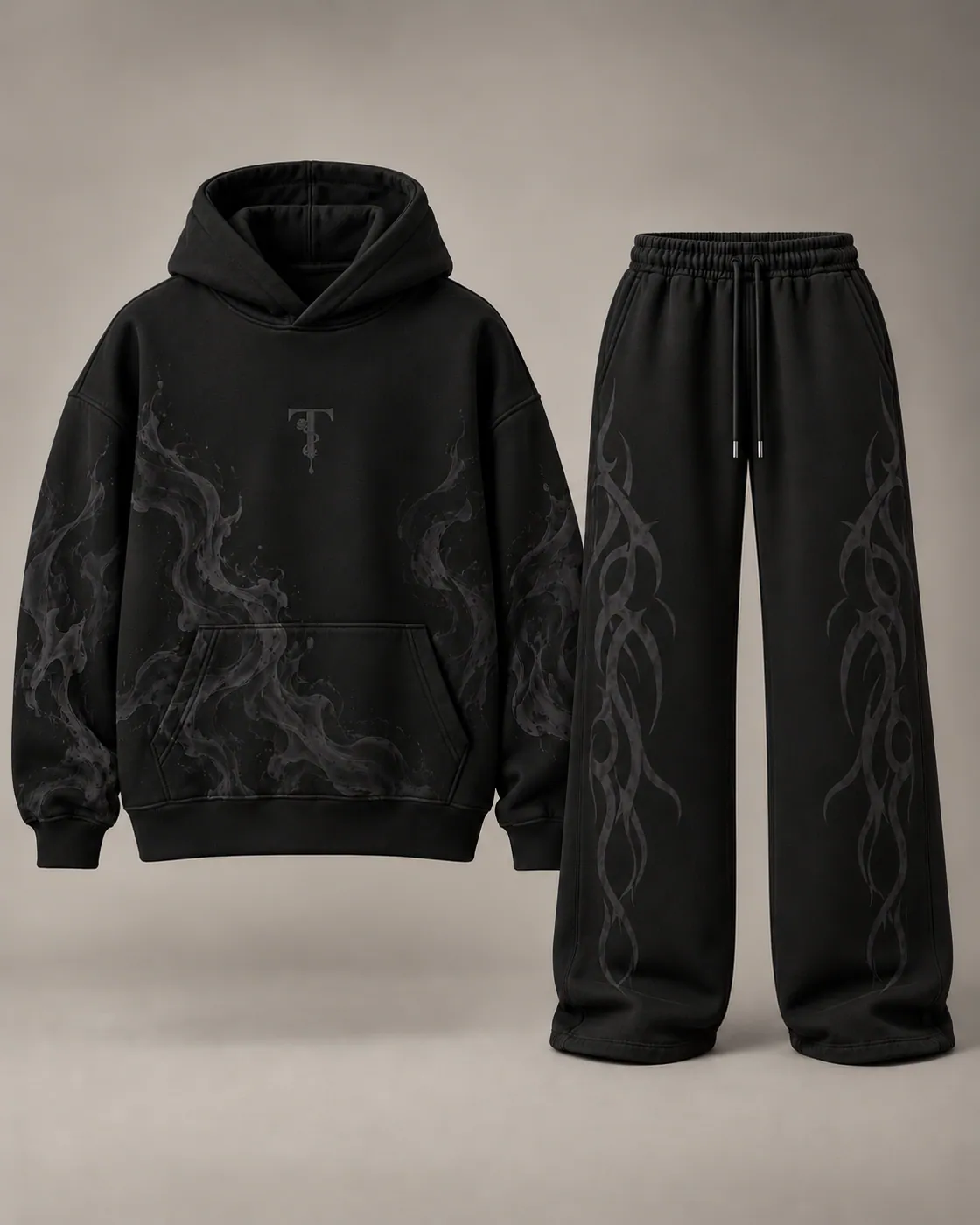 FLOW SET in Black / Tonal, front