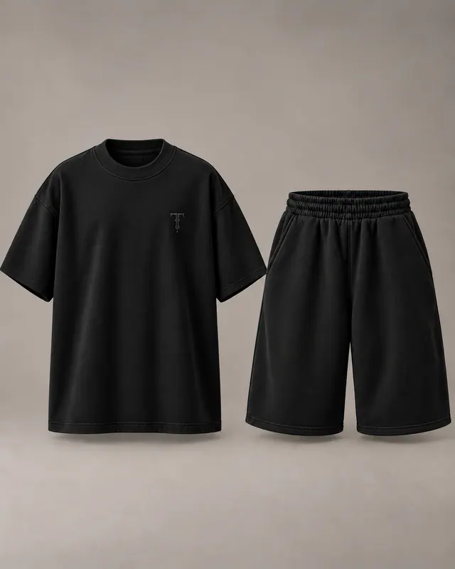 FORM SHORT SET in Black / Tonal, front