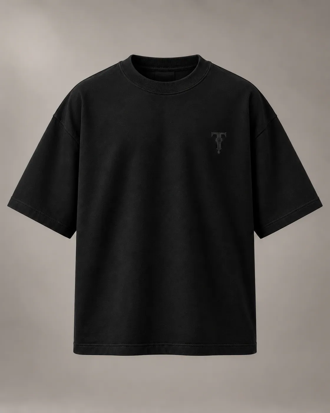 SCRIPT TEE in Black / Tonal, front