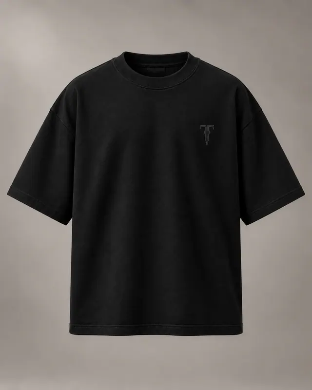 SCRIPT TEE in Black / Tonal, front
