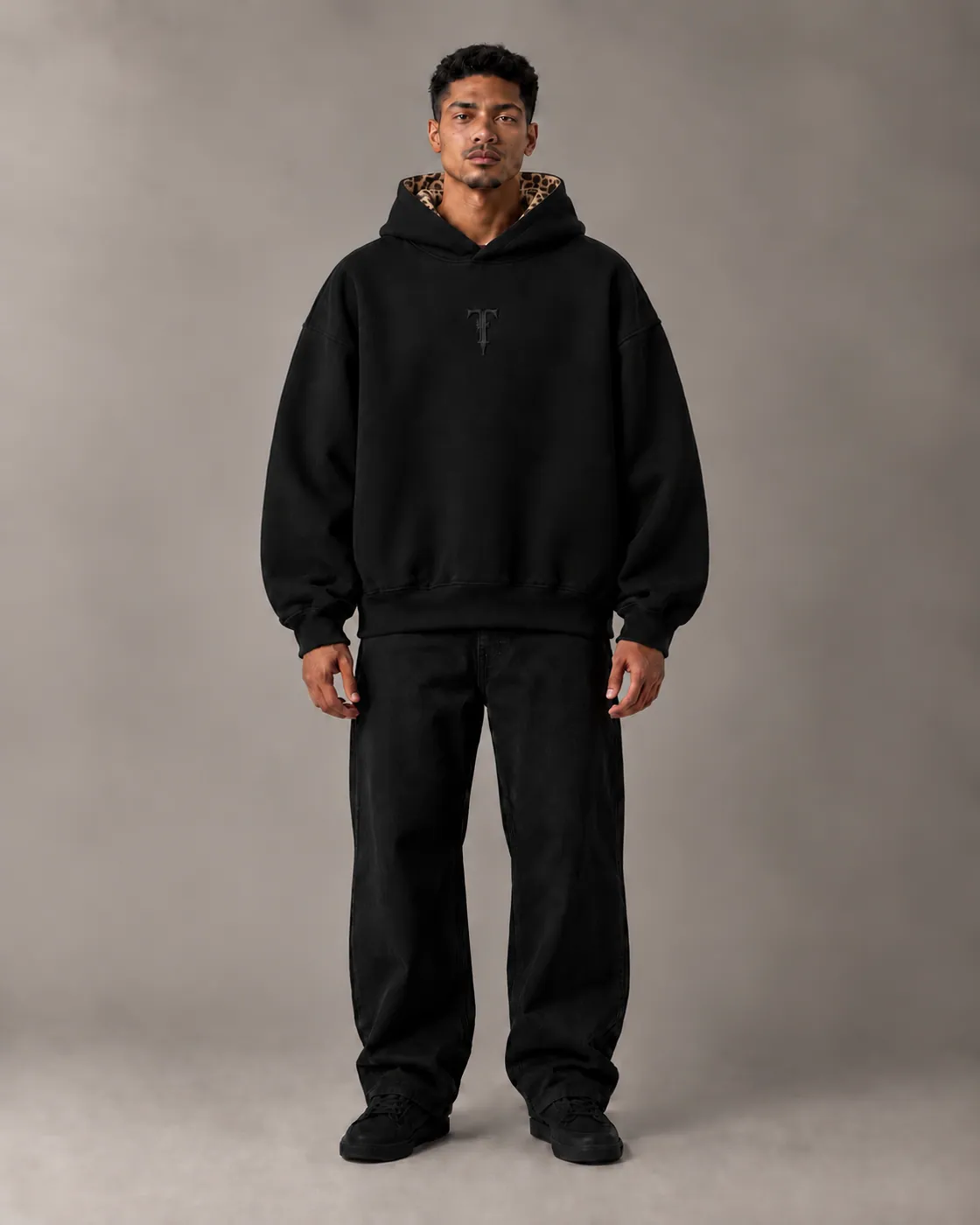 SPOT HOOD in Black / Tonal, on body