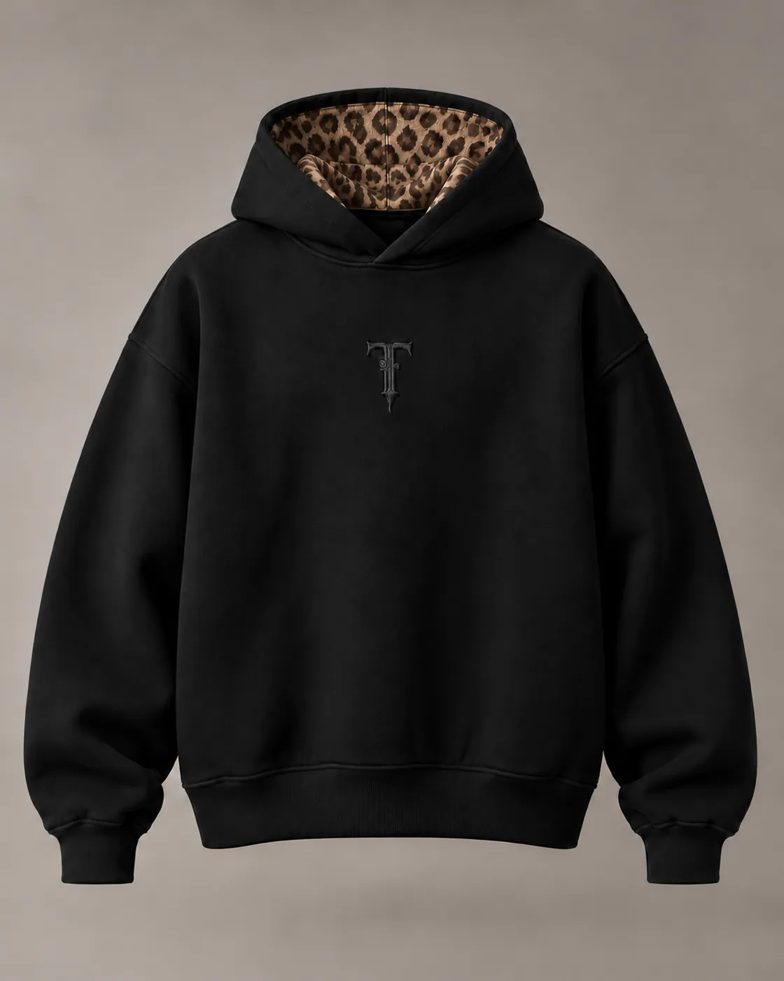 SPOT HOOD in Black / Tonal, front