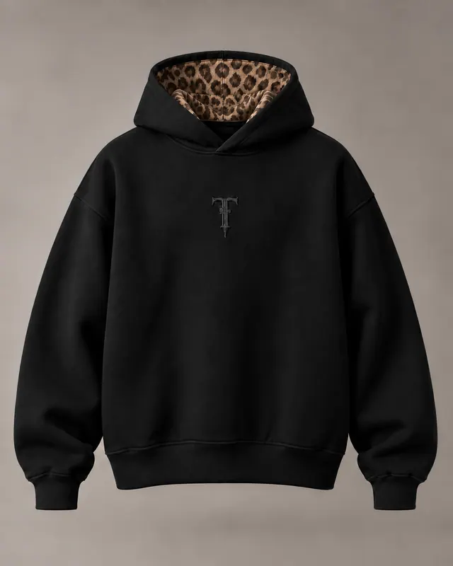 SPOT HOOD in Black / Tonal, front