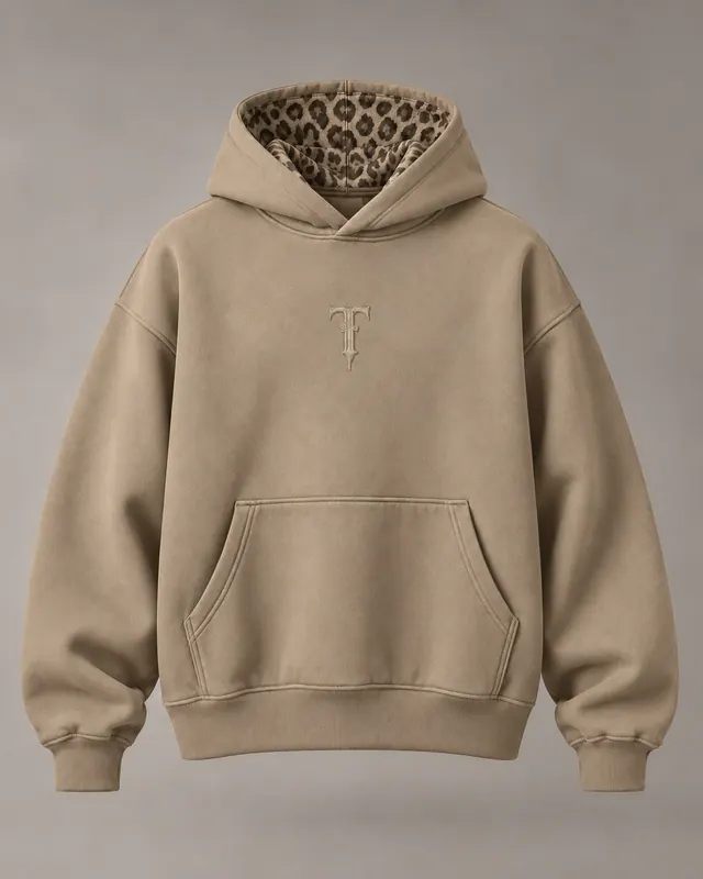 SPOT HOOD in Tan / Tonal, front