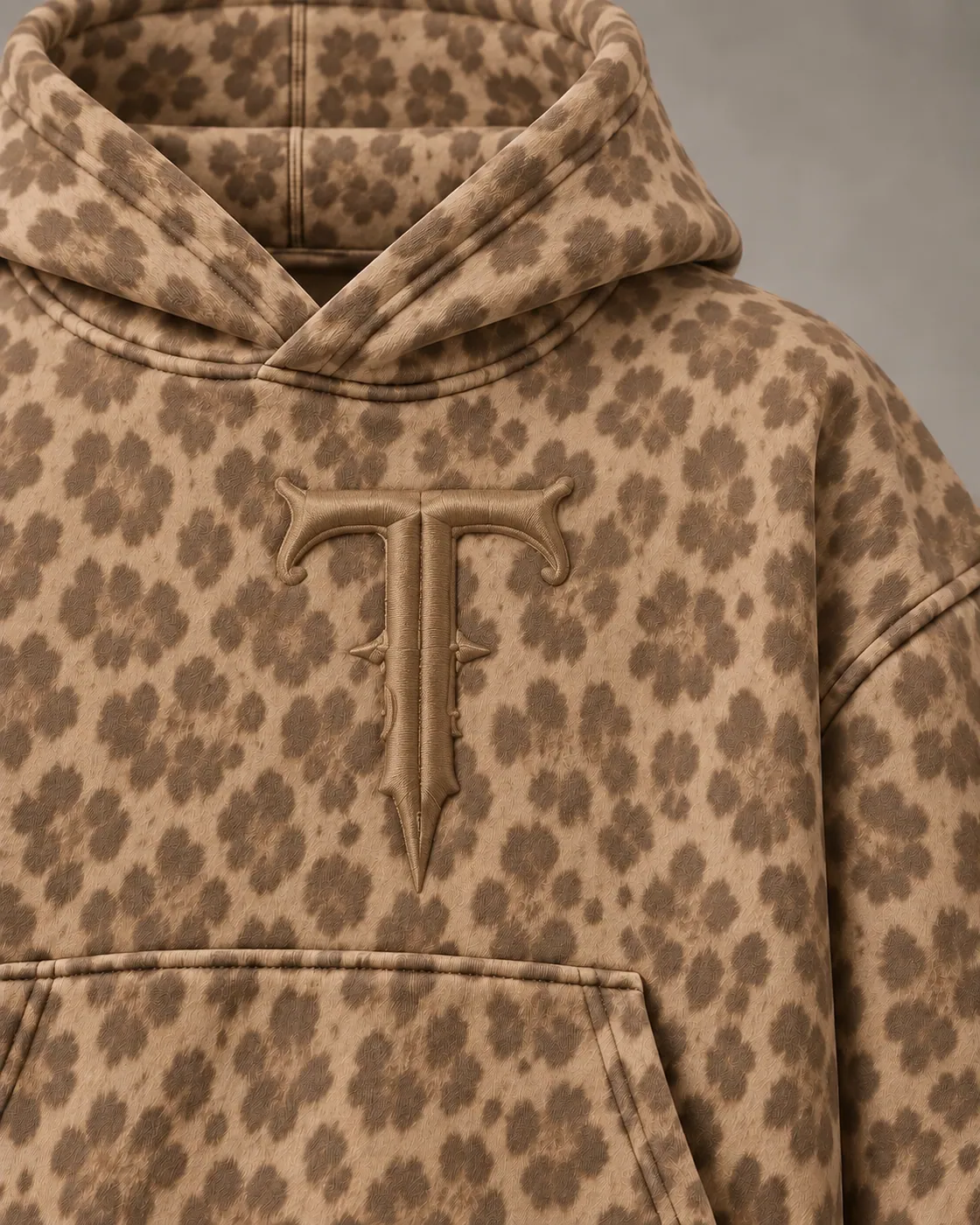 SPOT HOODIE in Tan / Tonal, detail