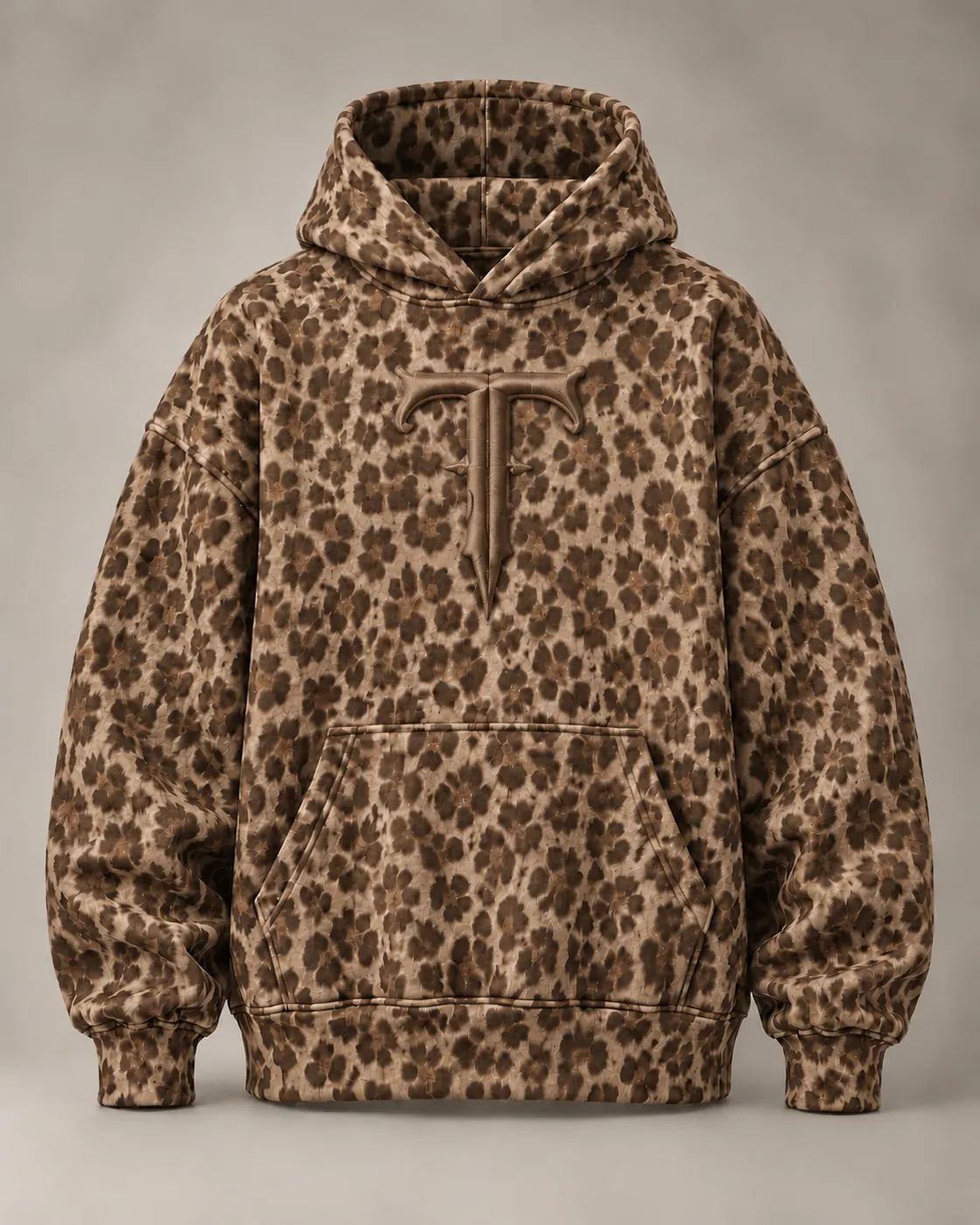 SPOT HOODIE in Tan / Tonal, front