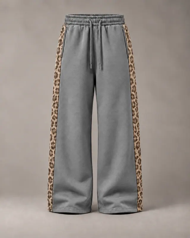 SPOT SWEATS in Grey / Forest Green, front