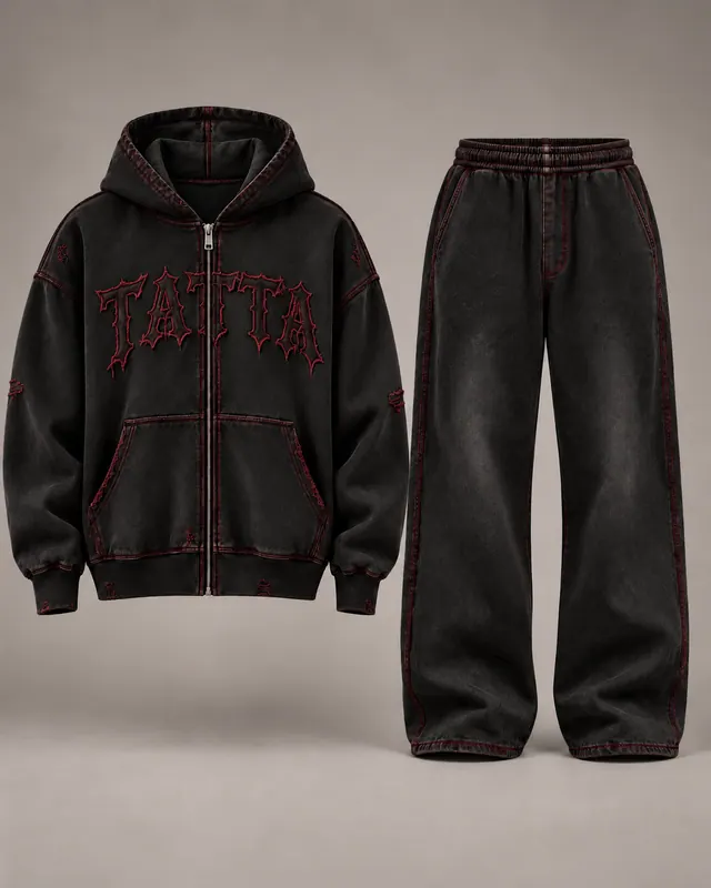 WORN SET in Black / Oxblood, front