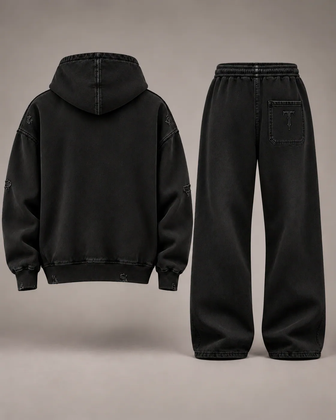 WORN SET in Black / Tonal, back