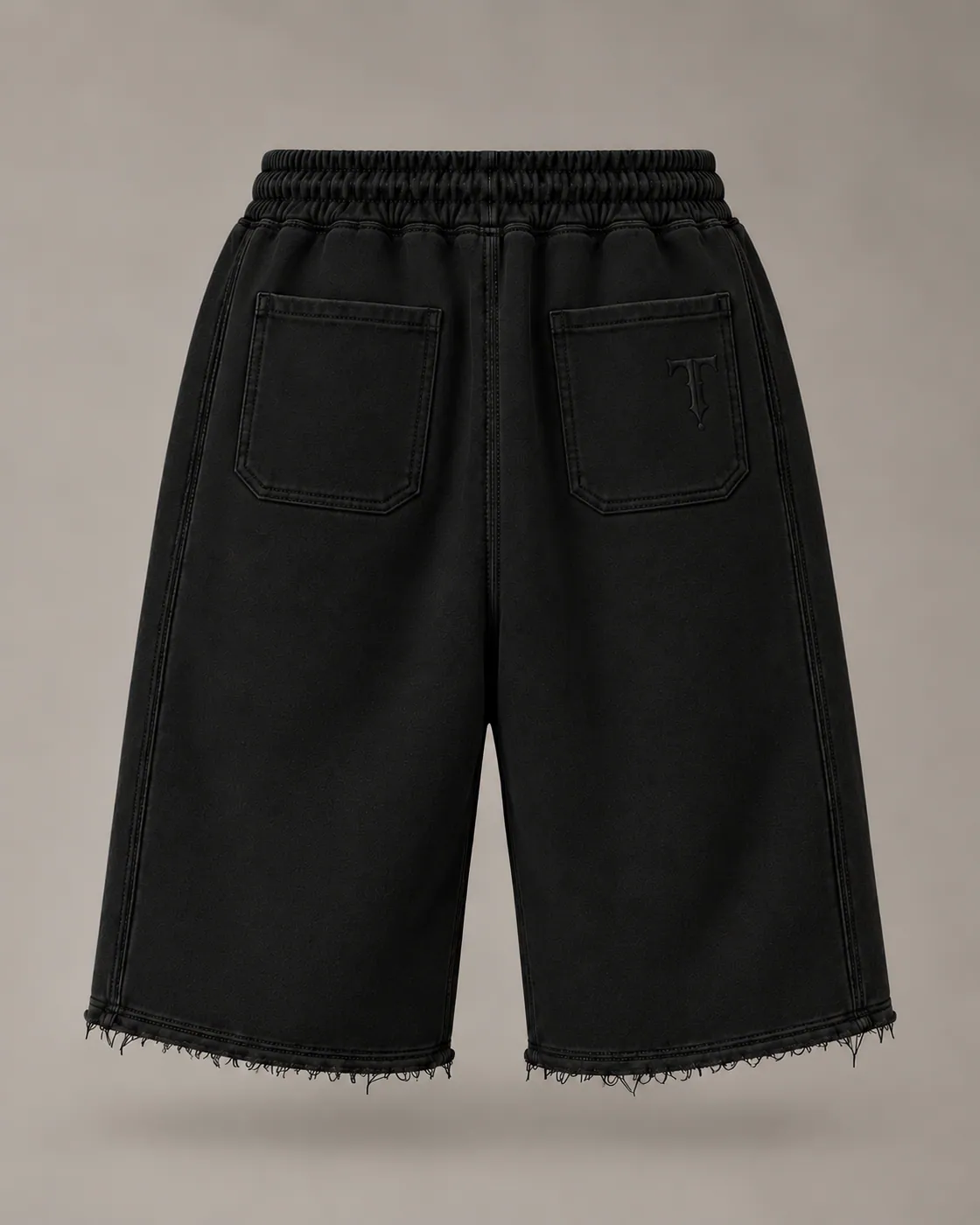 WORN SHORTS in Black / Tonal, back