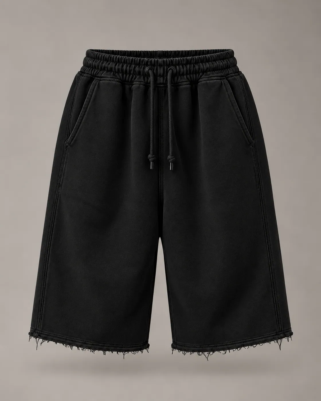 WORN SHORTS in Black / Tonal, front