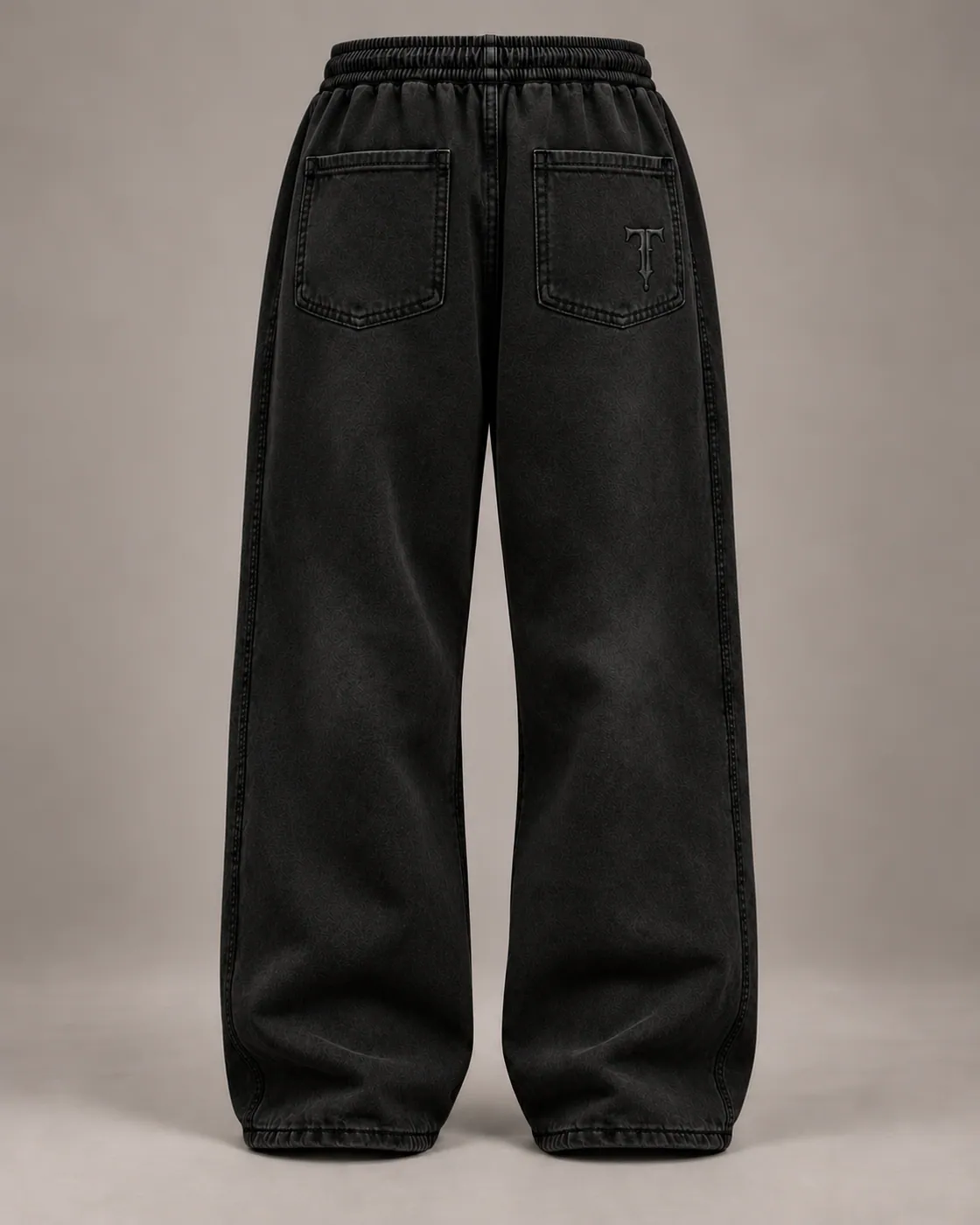 WORN SWEATS in Black / Tonal, back