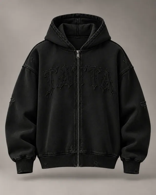 WORN ZIP in Black / Tonal, front